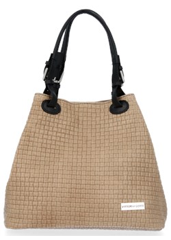 Shopper bag brązowa Vittoria Gotti bez dodatków ze skóry  ze sklepu PaniTorbalska w kategorii Torby Shopper bag - zdjęcie 98499001