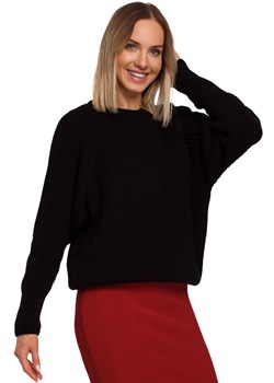 M537 Sweter prążek pod szyję - czarny ze sklepu Świat Bielizny w kategorii Swetry damskie - zdjęcie 99077931