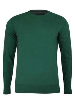 Sweter Zielony, Butelkowy z Okrągłym Dekoltem (U-neck), Klasyczny -JUST YUPPI- Męski  SWJTYUPSW10201kol8zielony ze sklepu JegoSzafa.pl w kategorii Swetry męskie - zdjęcie 99463313