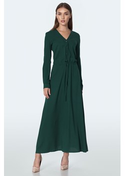 Długa sukienka  w kolorze butelkowej zieleni - S154 ze sklepu Świat Bielizny w kategorii Sukienki - zdjęcie 99463324