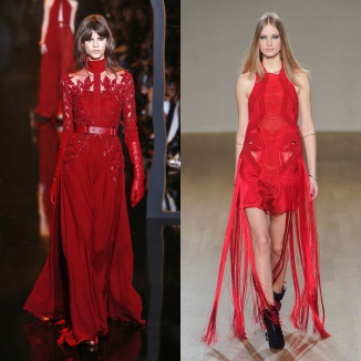 Inspiracje z wybiegów: czerwona sukienka